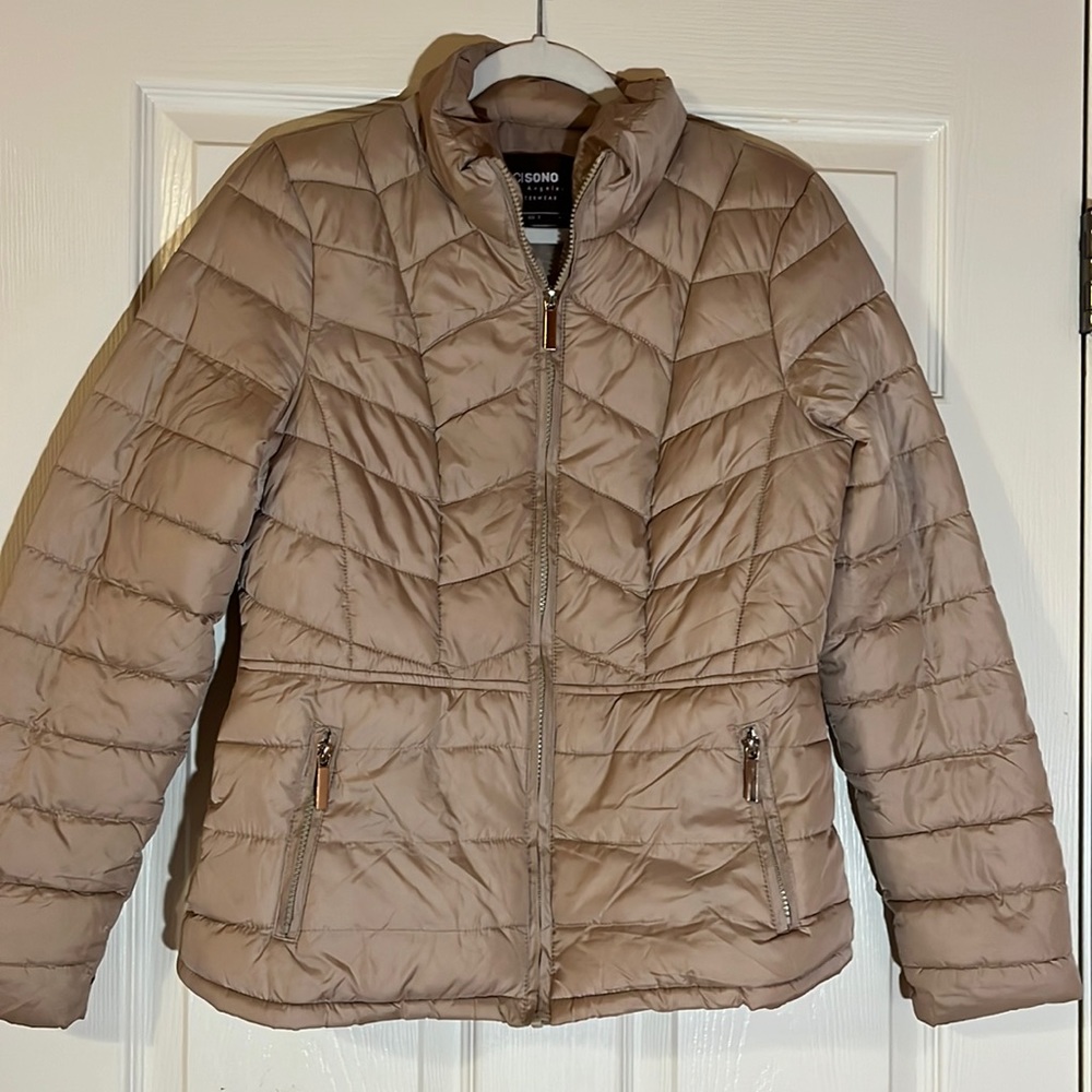 Tan sleek puffer jacket